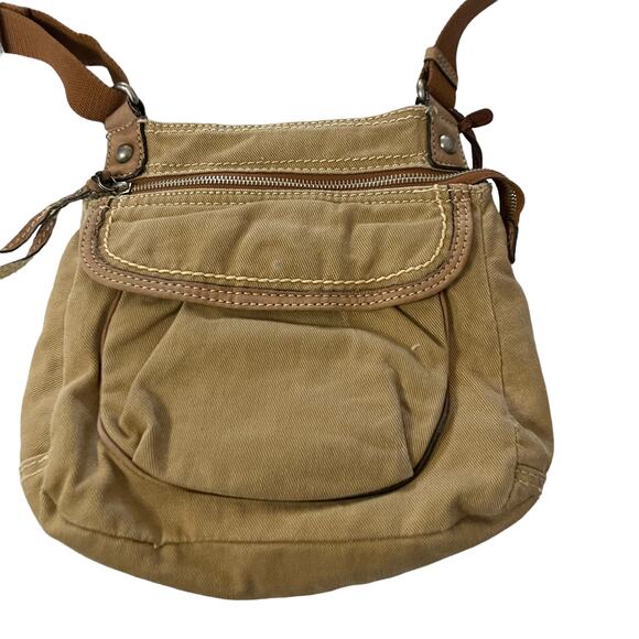Fossil Vintage 90s Women's Tan Boho Outdoors Crossbody Purse Bag - Picture 2 of 9